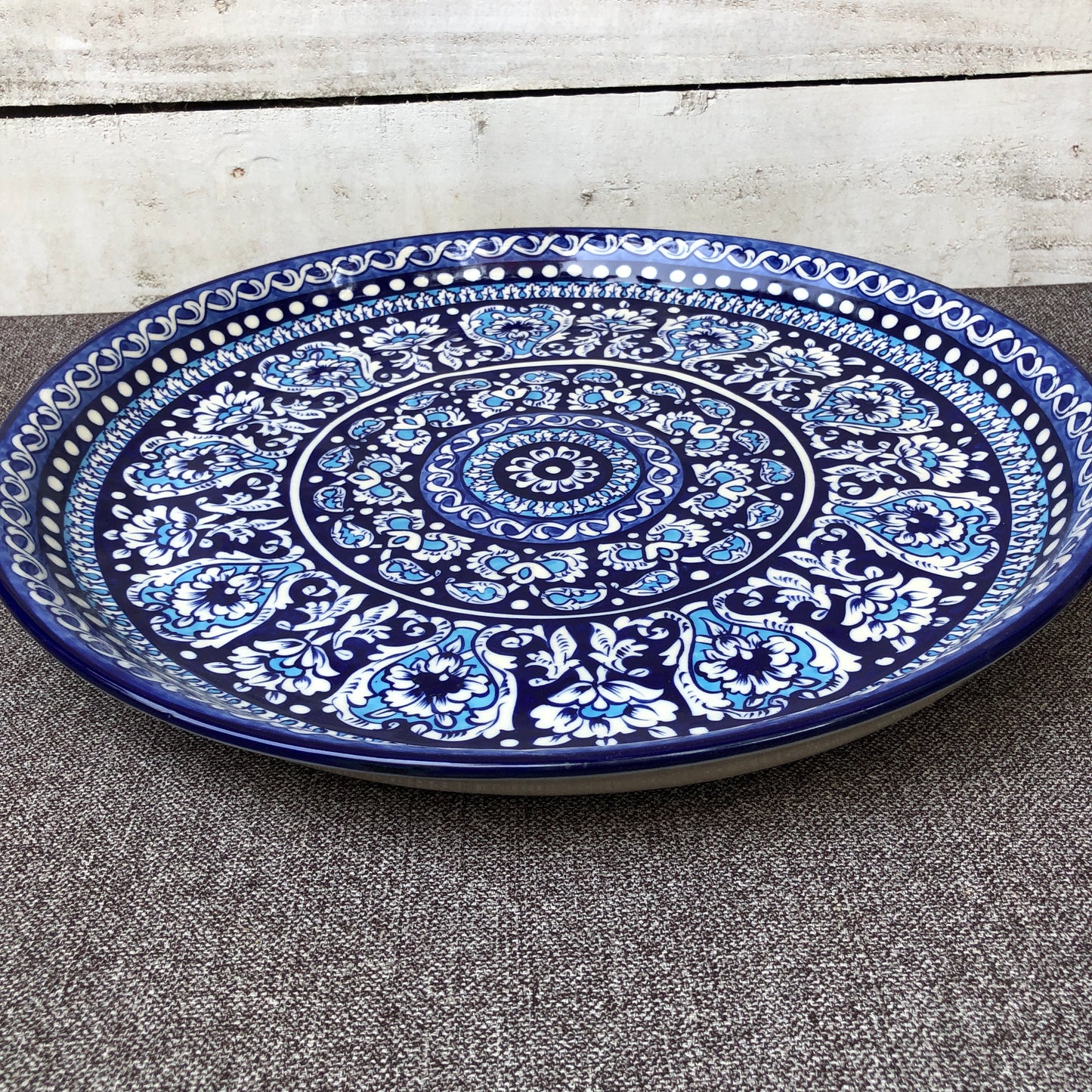 Antique Light Blue Deep Platter - Large