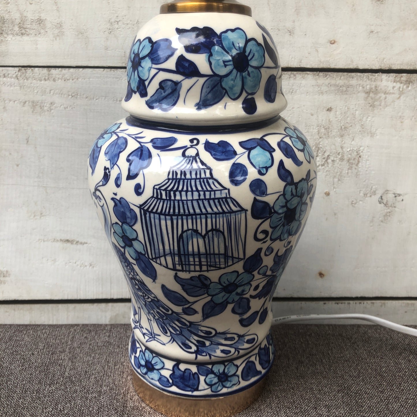 Blue/White Flower Large Lamp