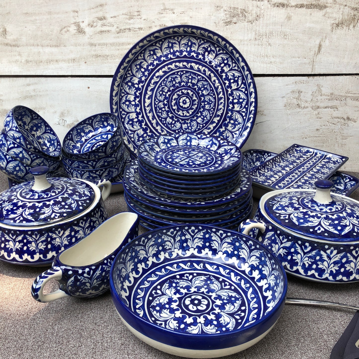 Blue Felicity Dinner Set - 6 Persons Serving