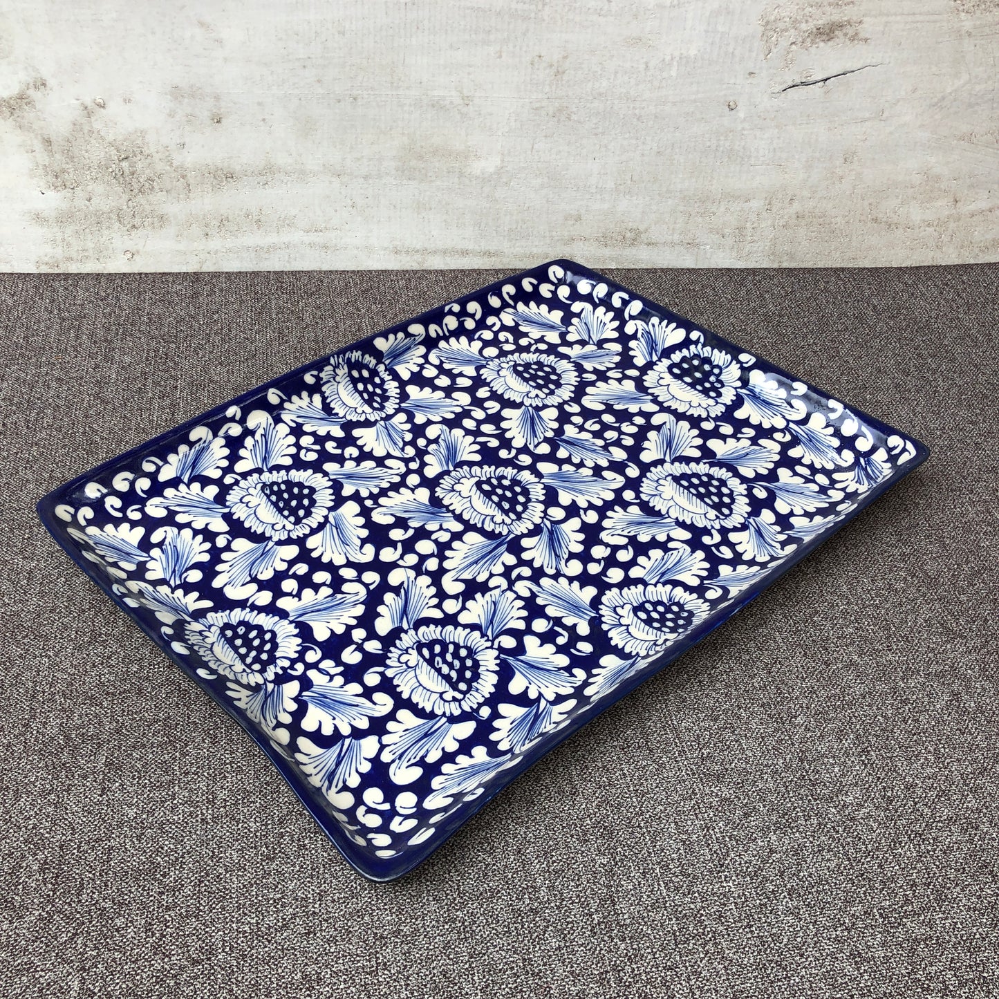 Blue Flower Flat Dish