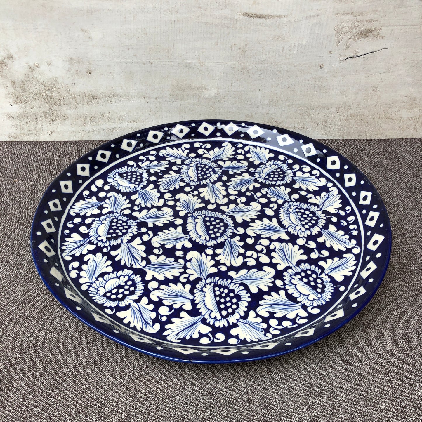 Blue Flower Big Round Platter