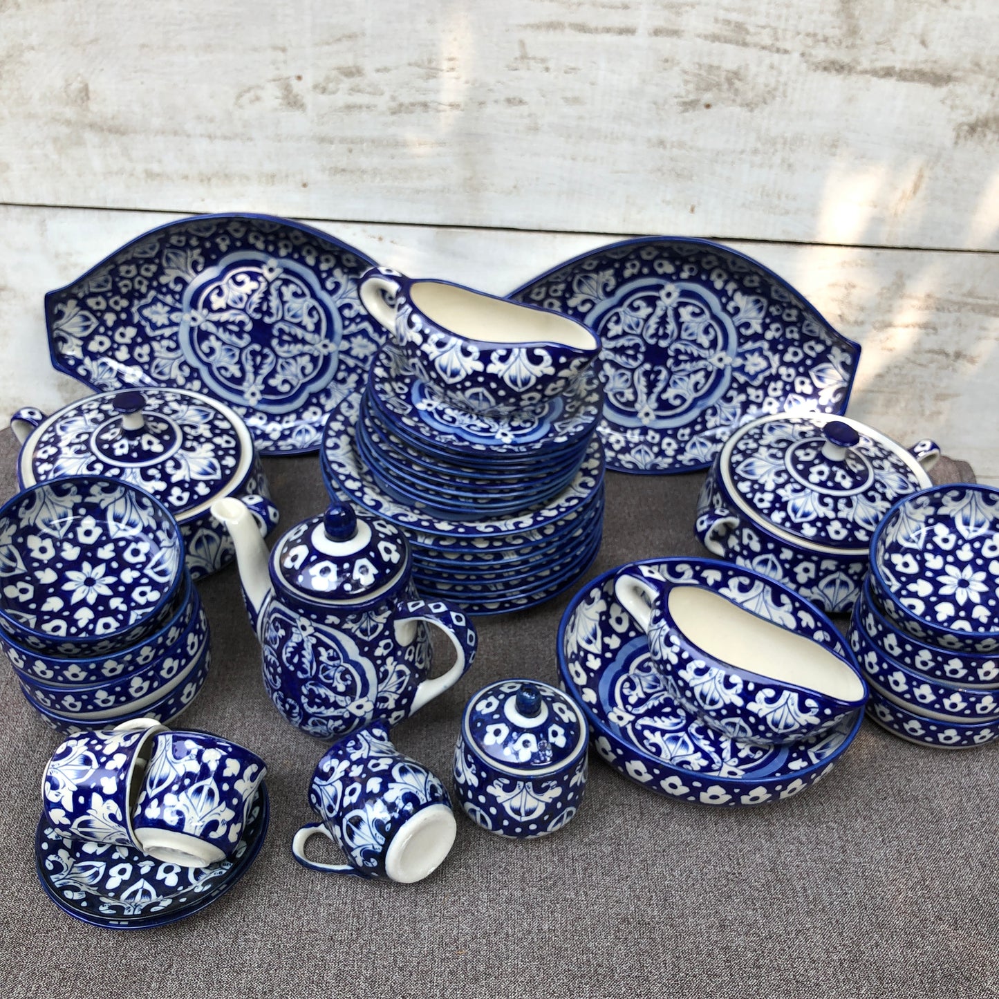 Blue Celico Dinner Set - 8 Persons Serving With Tea Set