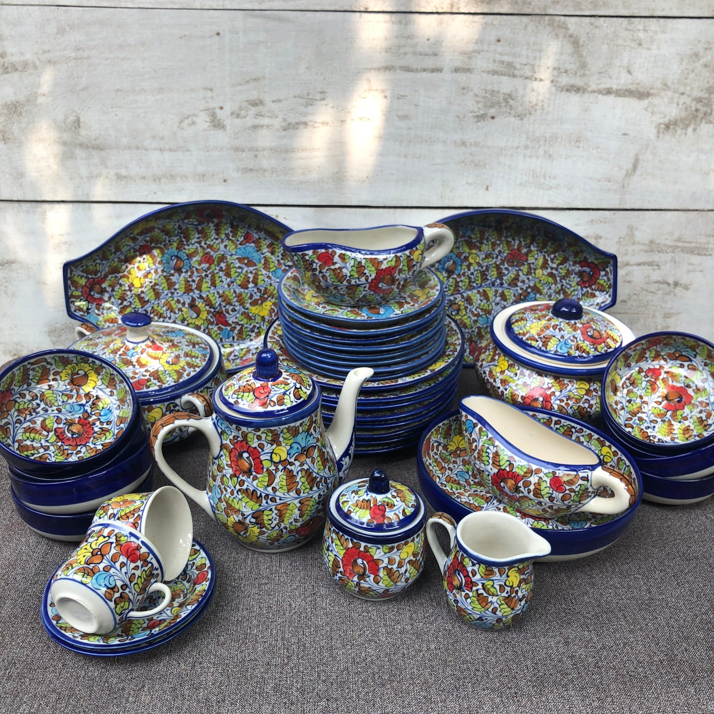 Spring Pattern Dinner Set - 8 Persons Serving With Tea Set