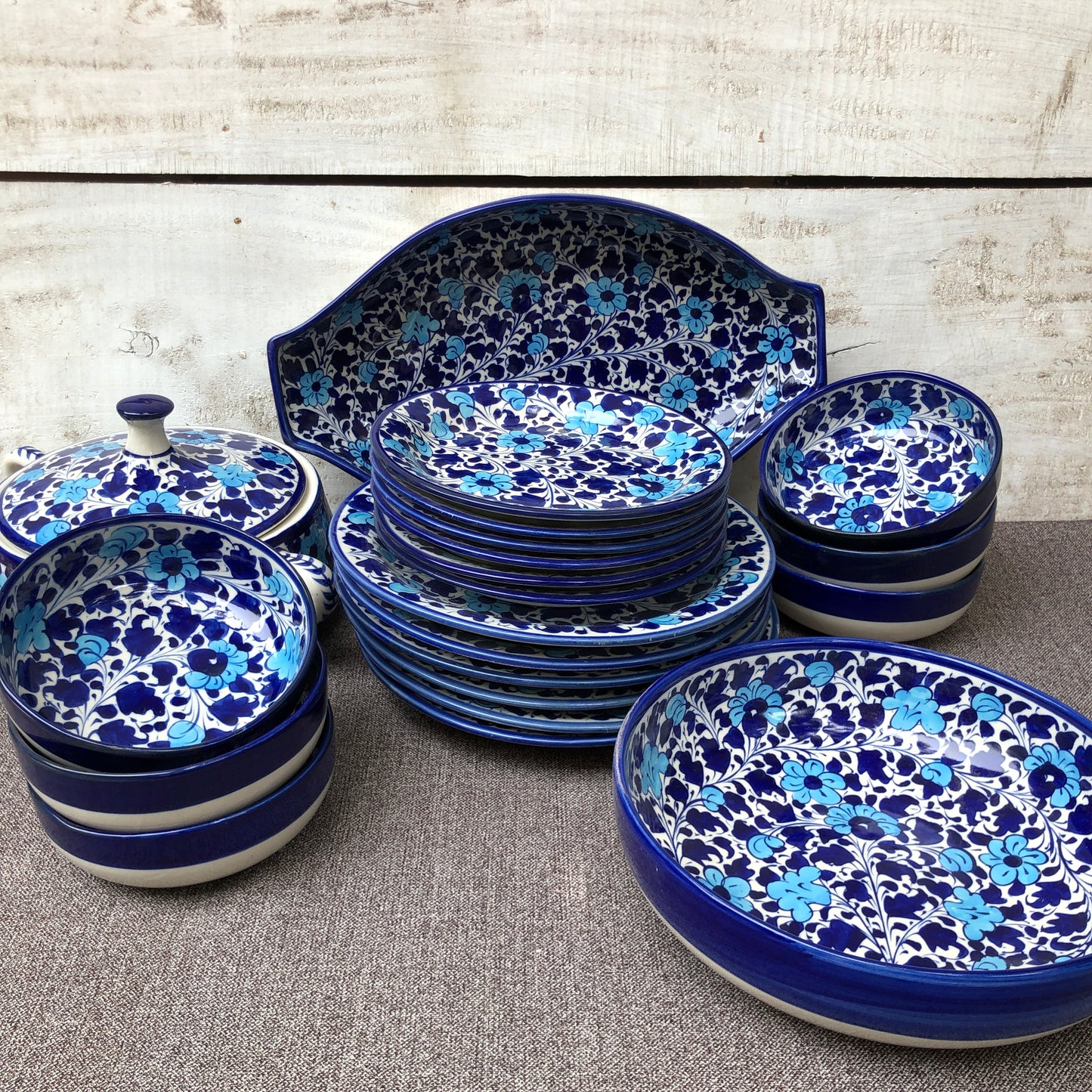 Light Serina Blue Dinner Set - 6 Persons Serving