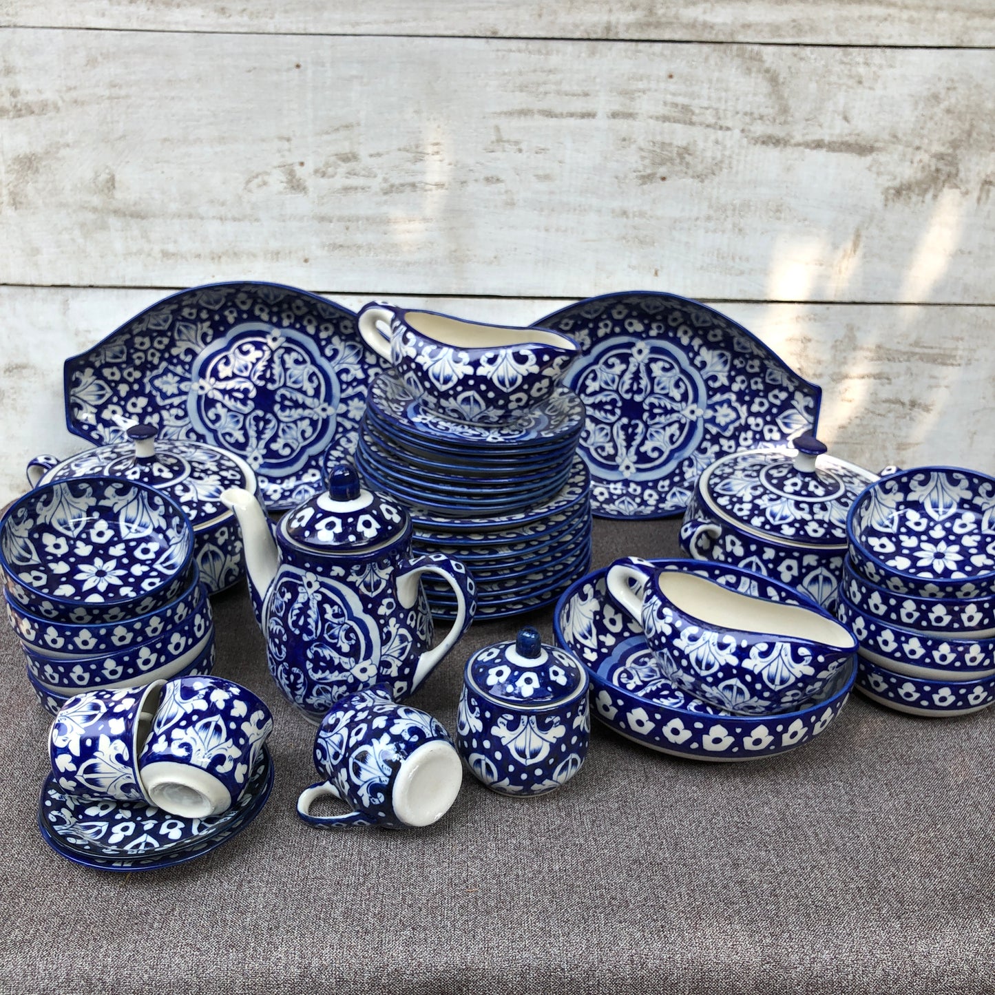 Blue Celico Dinner Set - 8 Persons Serving With Tea Set