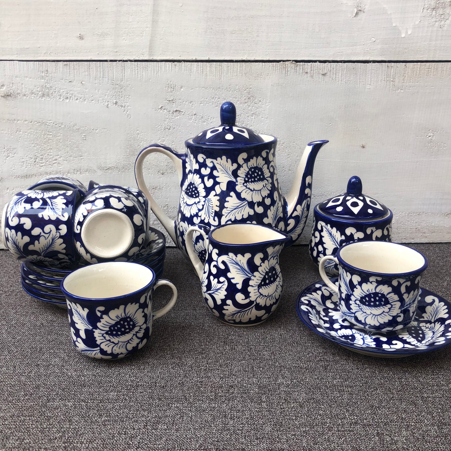 Blue Flower Tea Set