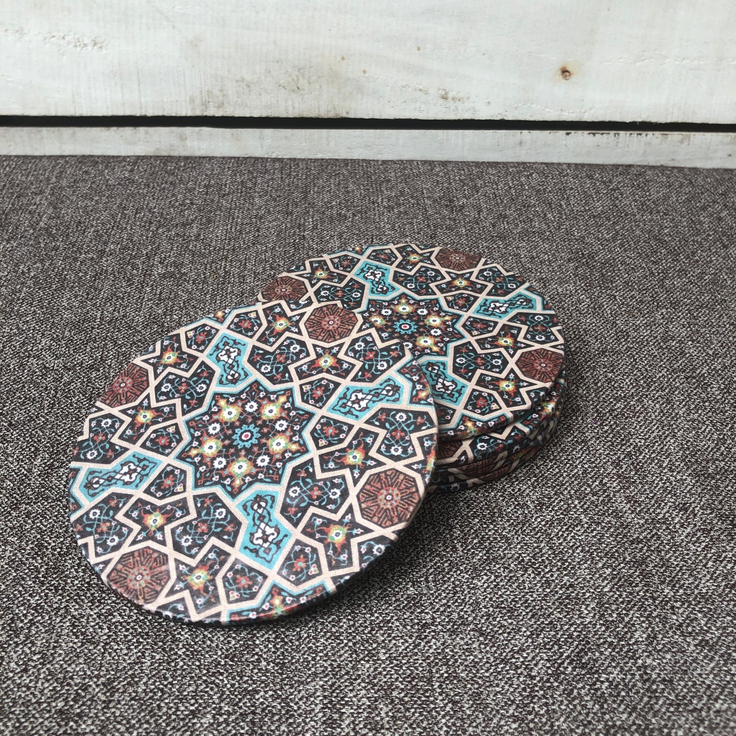 Multi Floral Round Tea Coaster Set of 6
