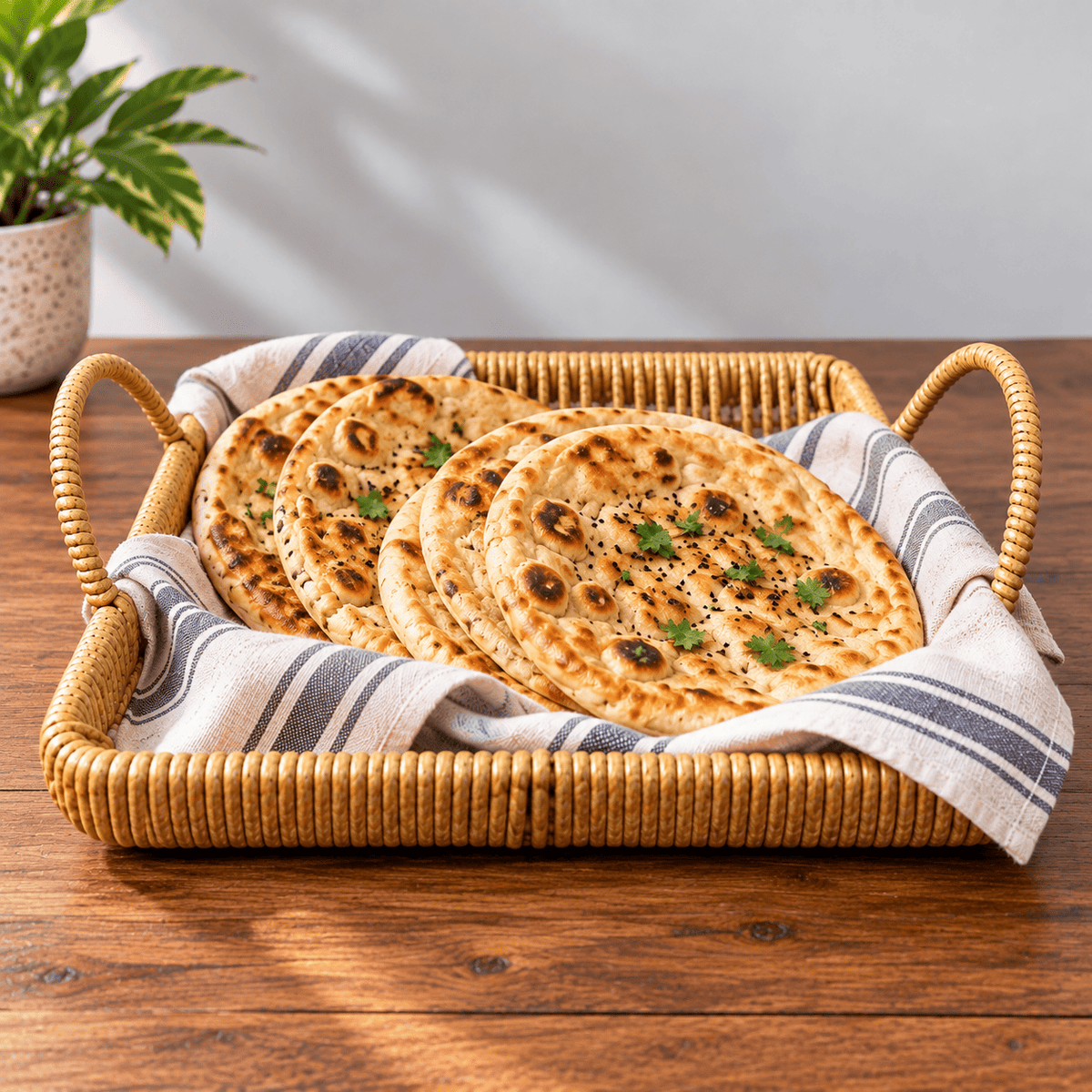 Square Rattan Serving Basket