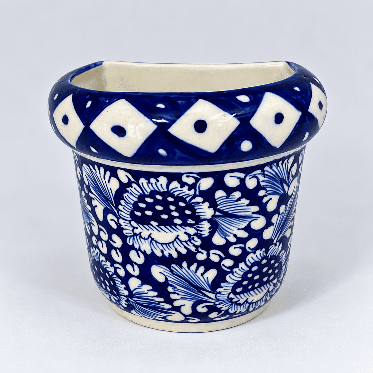 Blue Flower Medium Hanging Planter