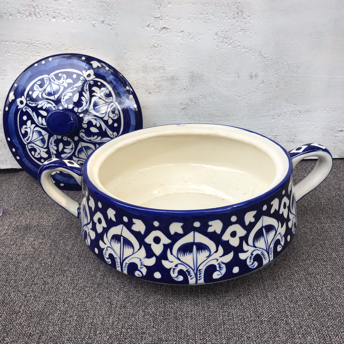 Blue Celico Large Cover Pot