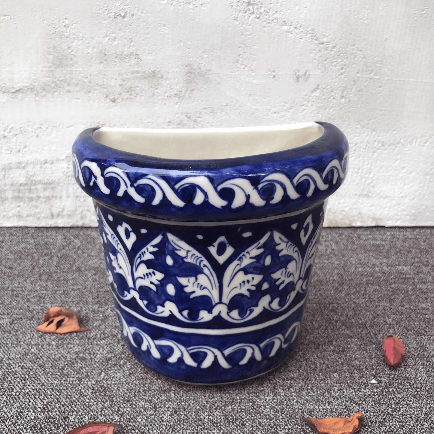 Ceramic Blue Felicity Small Hanging Planter