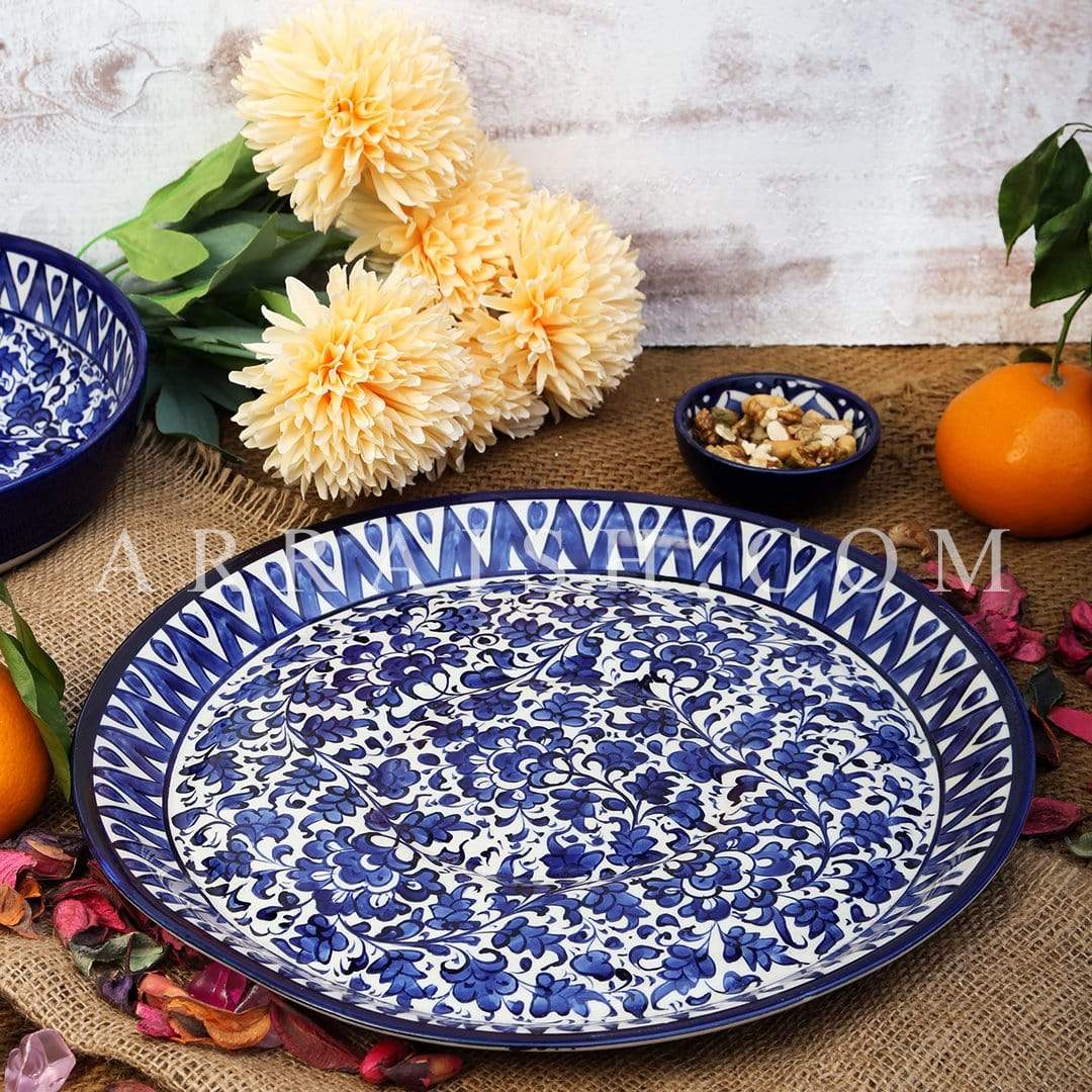 Plates & Platters Serina Blue Round Platter