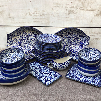 Blue Flower Dinner Set - 8 Persons Serving