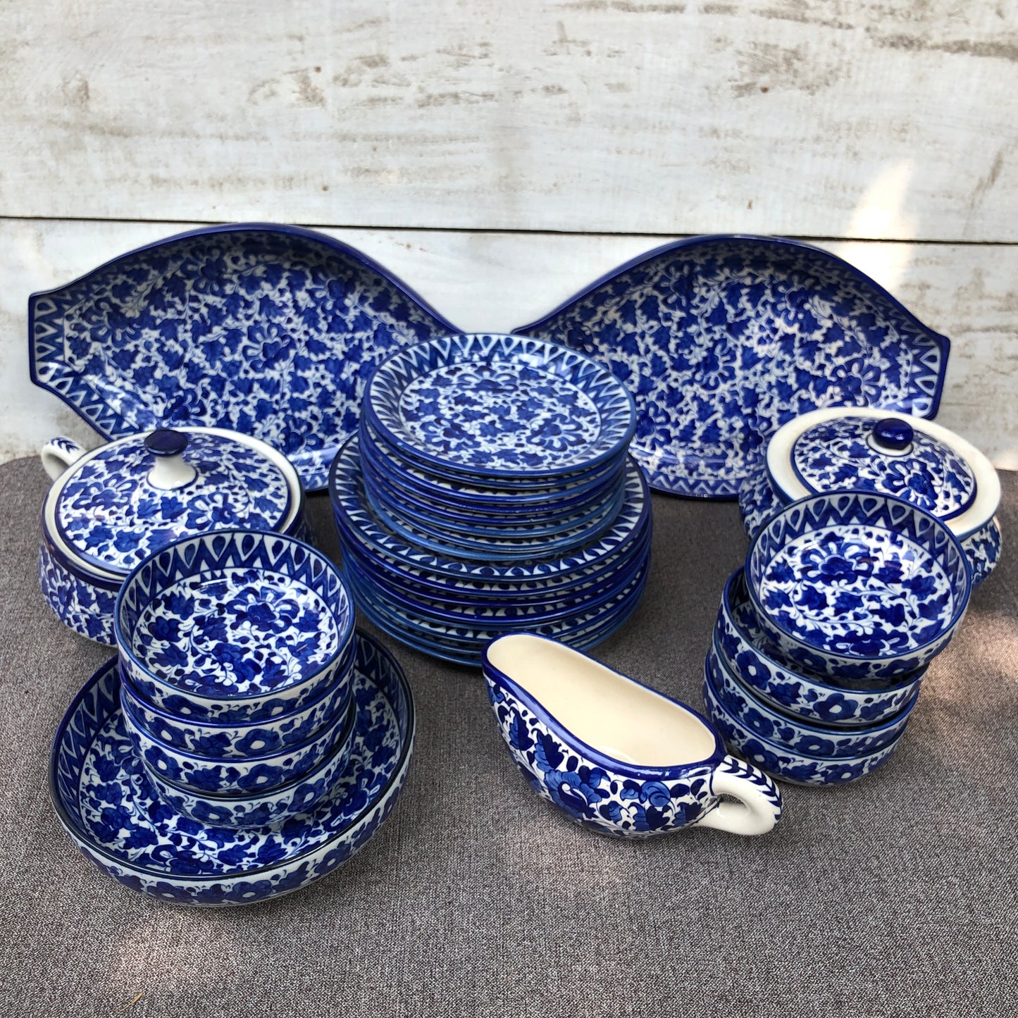 Serina Blue Dinner Set - 8 Persons Serving