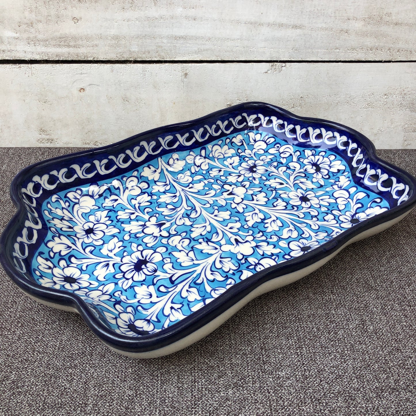 Breeze Blue Medium Rectangle Dish