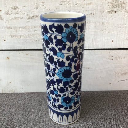 Light Serina Blue Big Cylinder Vase