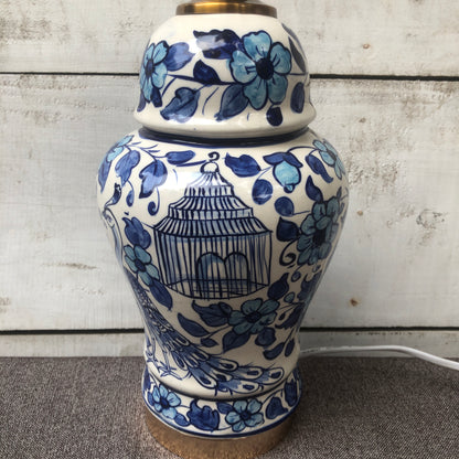 Blue/White Flower Large Lamp