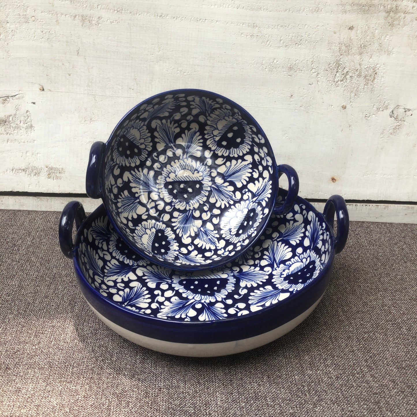 Blue Flower Karahi - Set of 2