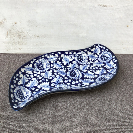 Blue Flower Leaf Dish