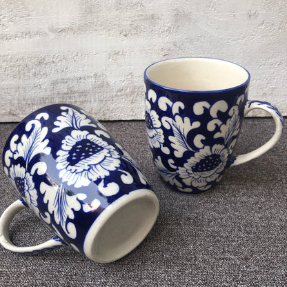 Blue Flower large mug - Set of 2