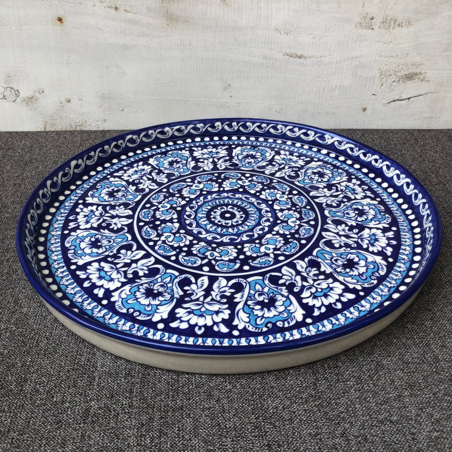 Antique Light Blue Deep Platter - Large