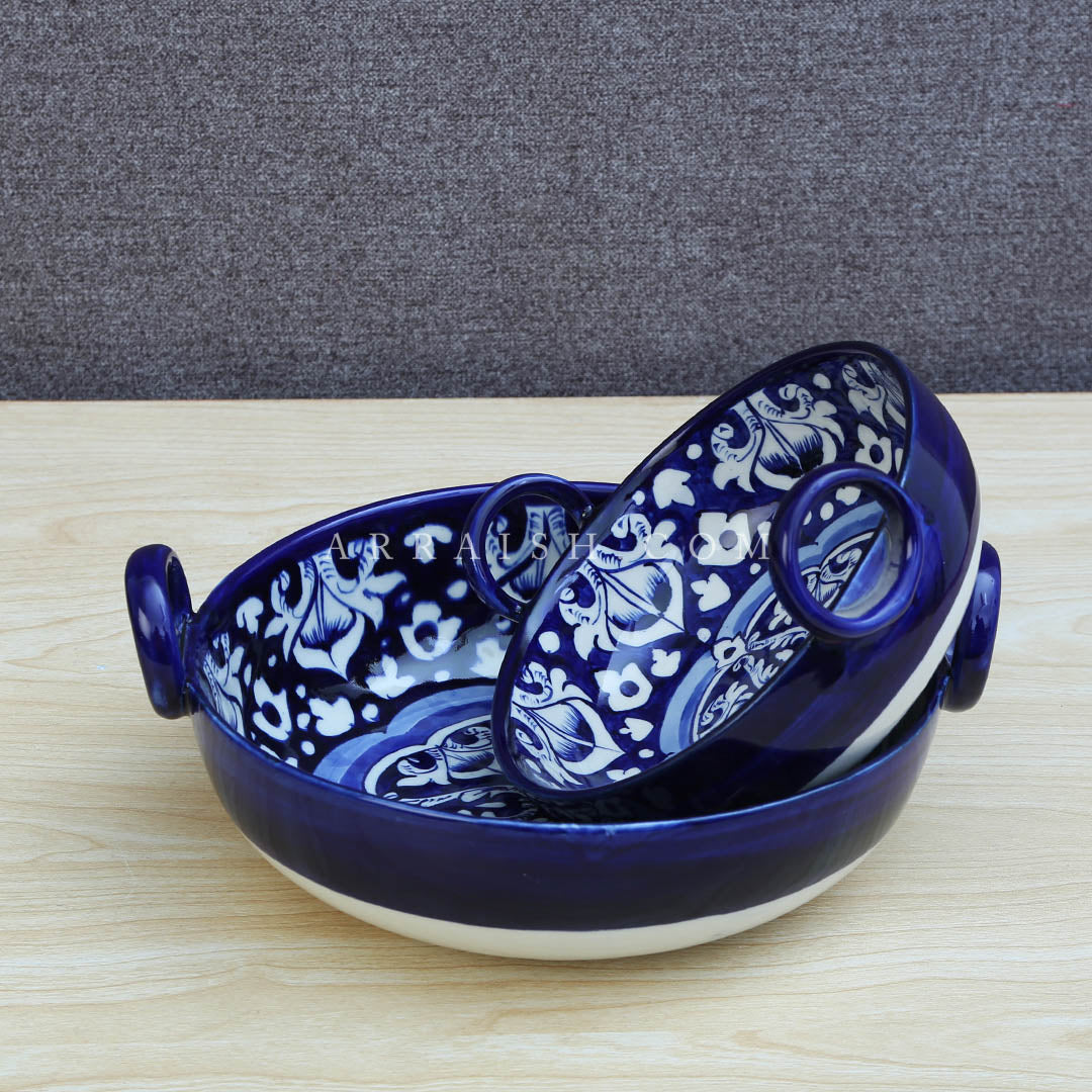Blue Celico Ceramic Karahi - Set of 2