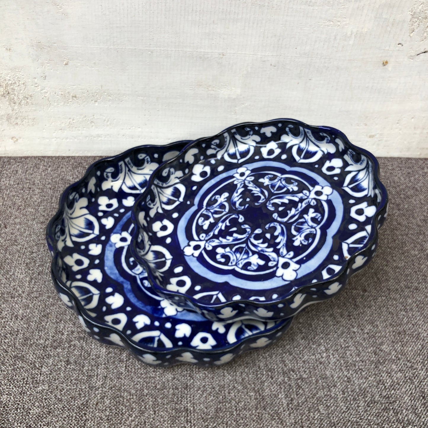 Blue Celico Round Dish - Set of 2