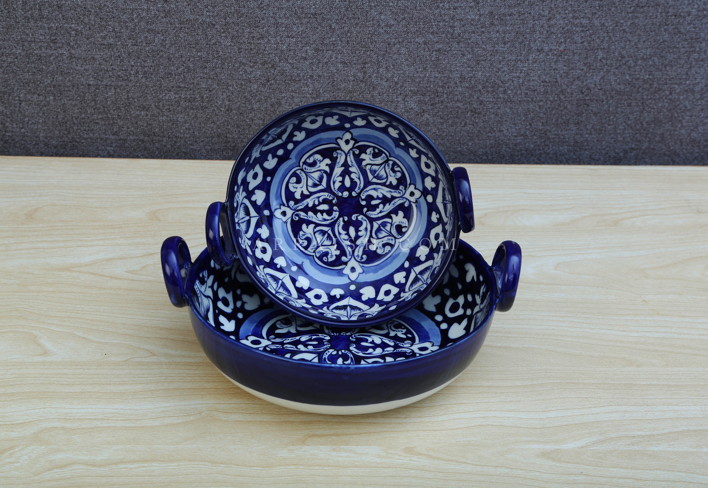 Blue Celico Ceramic Karahi - Set of 2