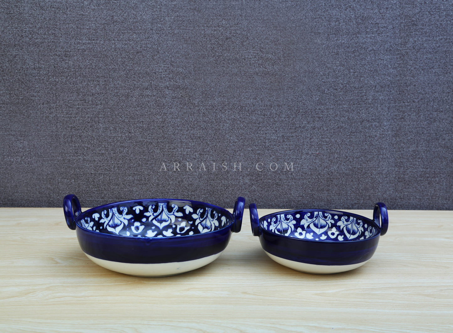 Blue Celico Ceramic Karahi - Set of 2