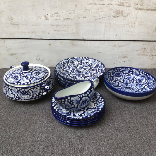 Blue Flower Dinner Set for 4 Persons