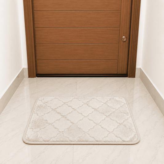 Beige Pebble Soft Fur Mat