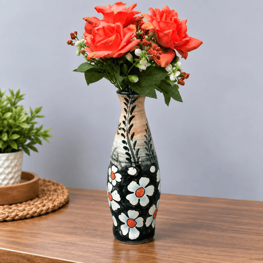 Black Flower Long Vase
