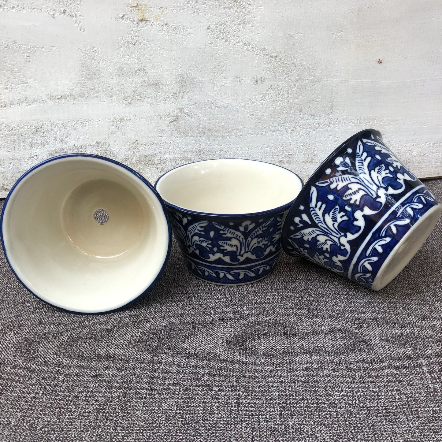 Blue Felicity Mini Planter - Set of 3