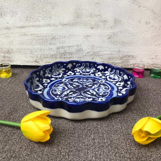 Blue Celico Round Dish Medium
