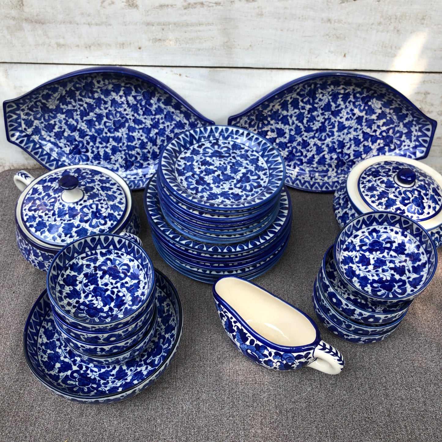 Serina Blue Dinner Set - 8 Persons Serving