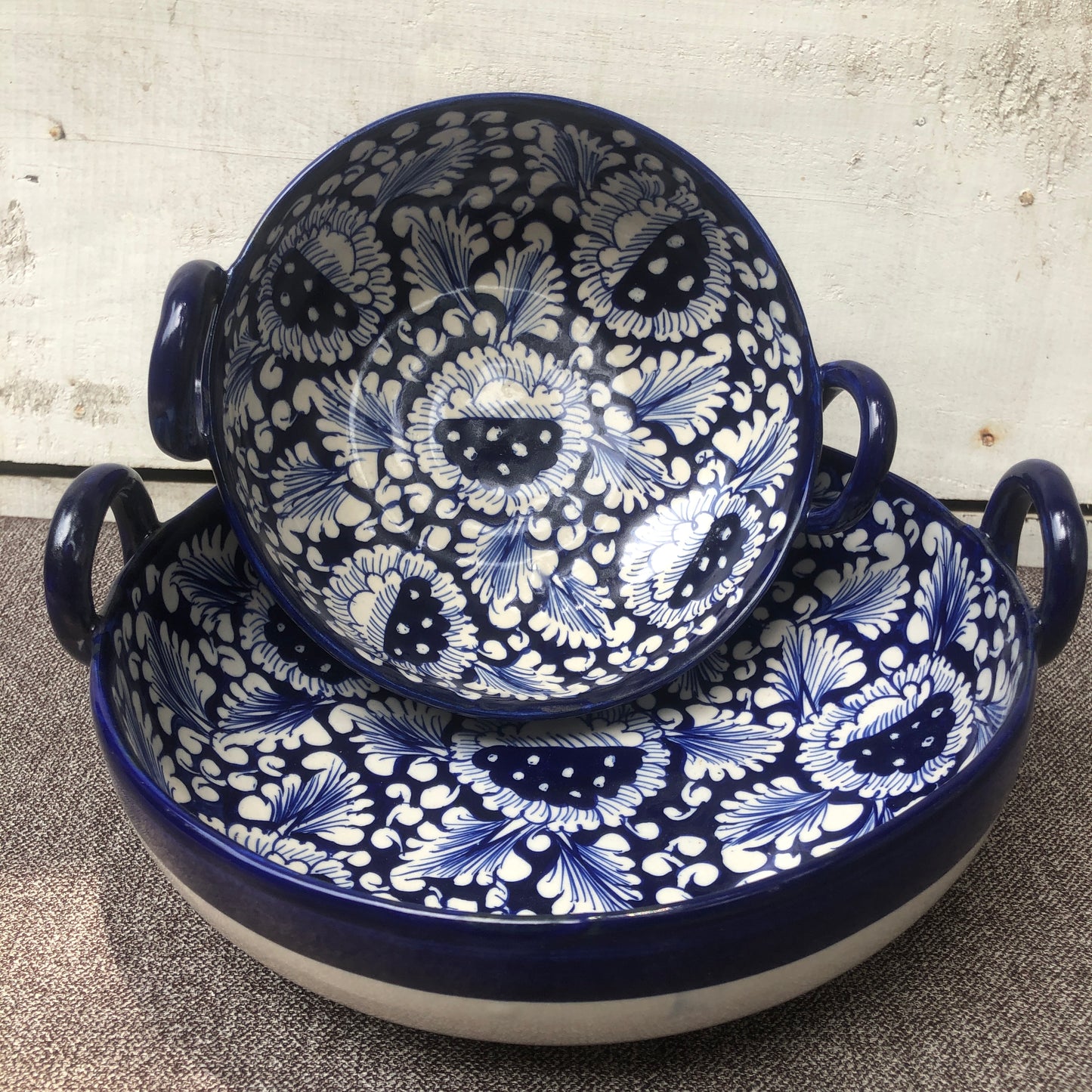 Blue Flower Karahi - Set of 2