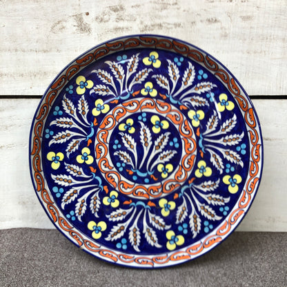 Green Flower Deep Big Round Platter