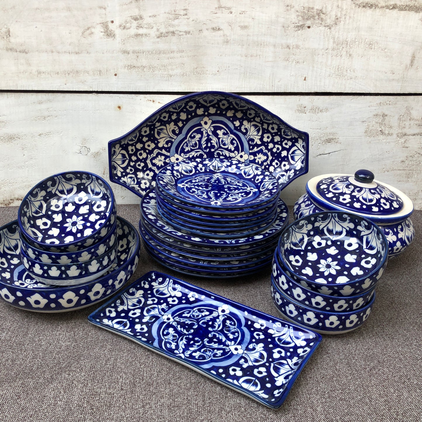 Blue Celico Dinner Set - 6 Persons Serving