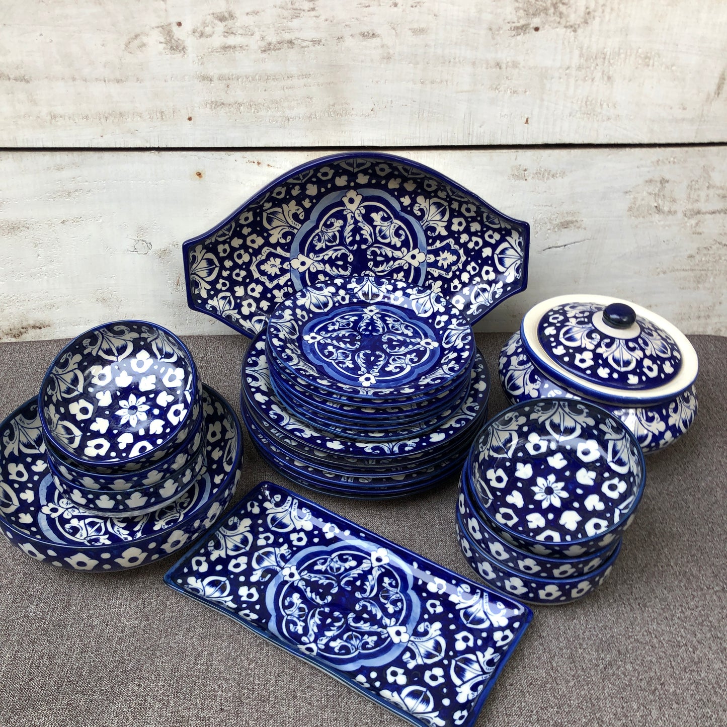 Blue Celico Dinner Set - 6 Persons Serving