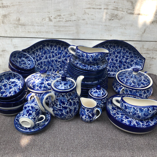 Blue Pattern Dinner Set - 8 Persons Serving With Tea Set