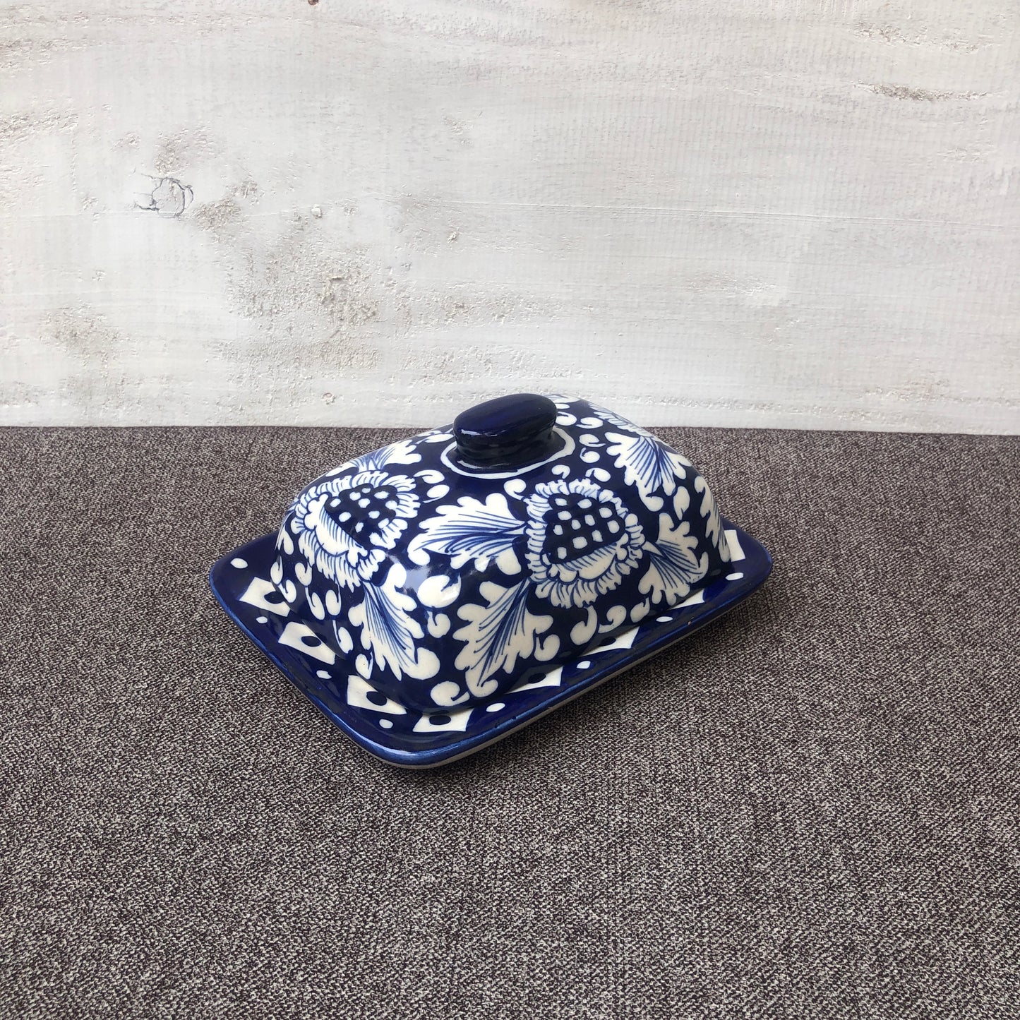Blue Flower Butter Dish