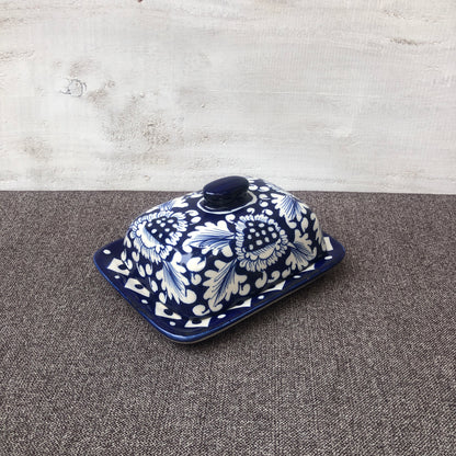 Blue Flower Butter Dish