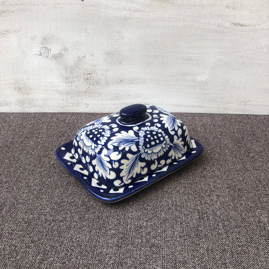 Blue Flower Butter Dish