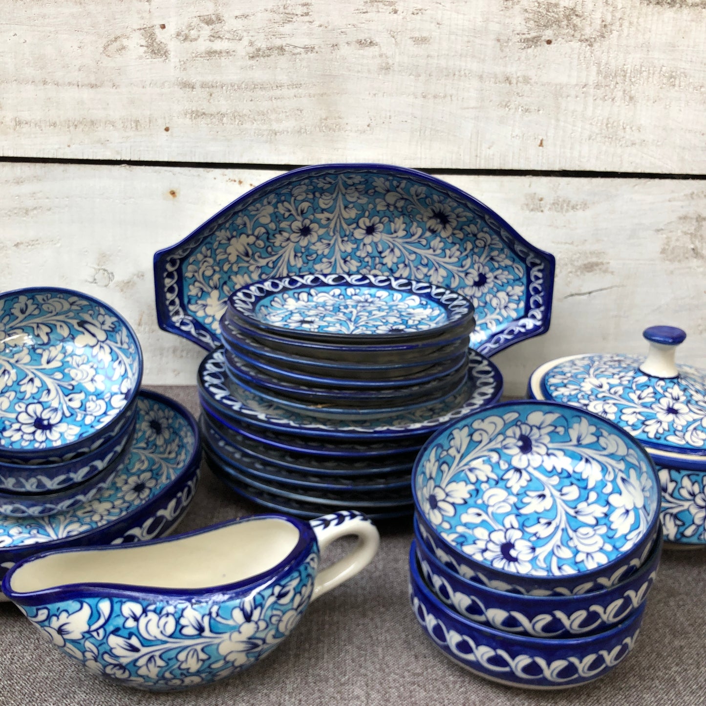 Breeze Blue Dinner Set - 6 Persons Serving