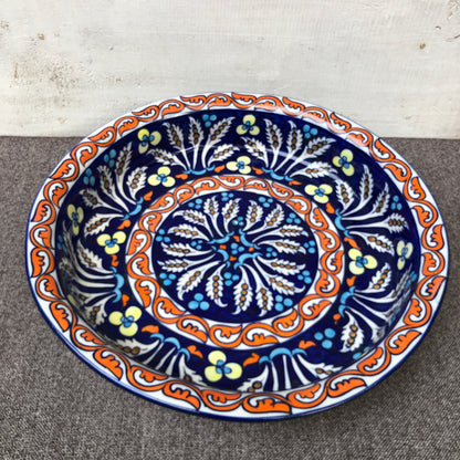 Green Flower Large Fruit Bowl