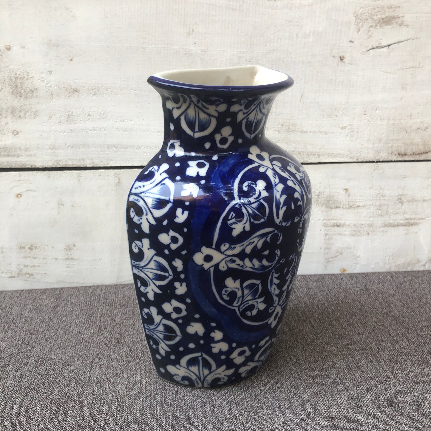 Blue Celico Large Bottle Hanging Planter