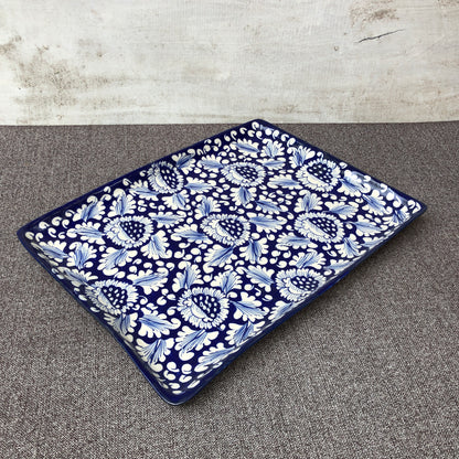 Blue Flower Flat Dish
