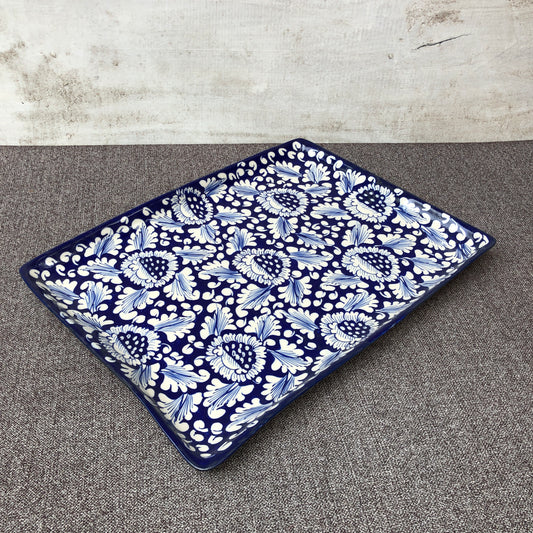 Blue Flower Flat Dish