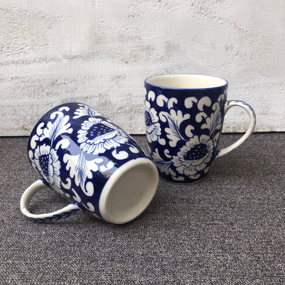 Blue Flower large mug - Set of 2