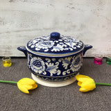 Blue Flower Cover Pot